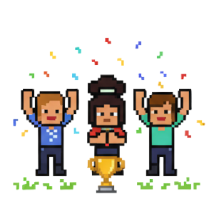 Pixel art hero representing a multiplayer challenge