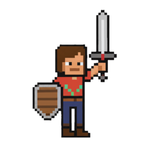 Pixel art hero representing a singleplayer challenge